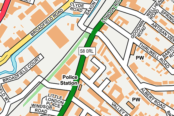 S8 0RL map - OS OpenMap – Local (Ordnance Survey)