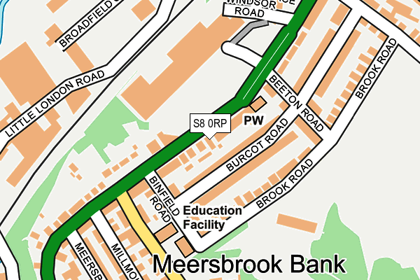 S8 0RP map - OS OpenMap – Local (Ordnance Survey)