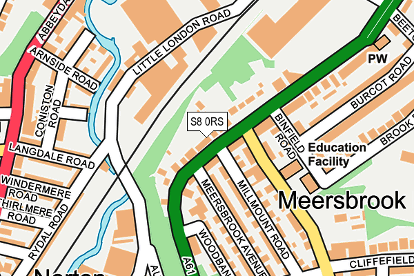 S8 0RS map - OS OpenMap – Local (Ordnance Survey)