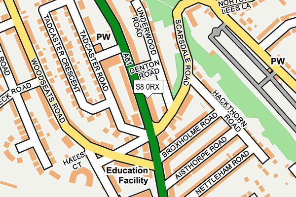 S8 0RX map - OS OpenMap – Local (Ordnance Survey)