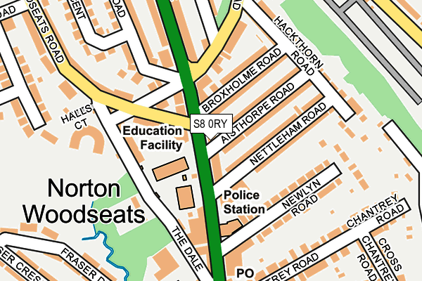 S8 0RY map - OS OpenMap – Local (Ordnance Survey)