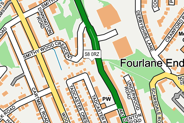 S8 0RZ map - OS OpenMap – Local (Ordnance Survey)