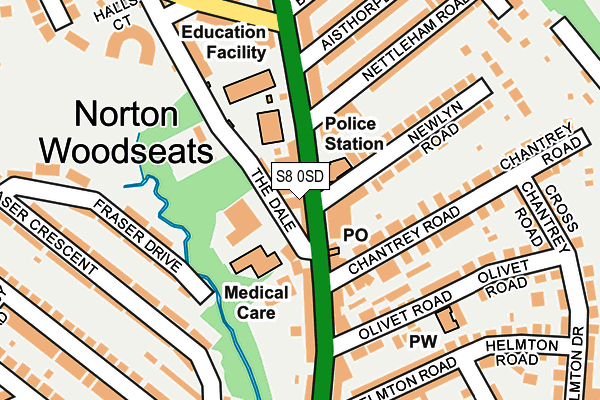 S8 0SD map - OS OpenMap – Local (Ordnance Survey)