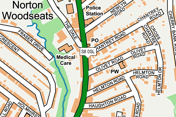 S8 0SL map - OS OpenMap – Local (Ordnance Survey)