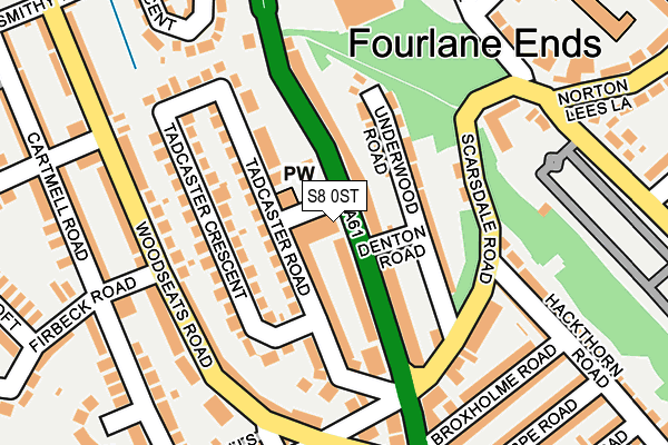 S8 0ST map - OS OpenMap – Local (Ordnance Survey)