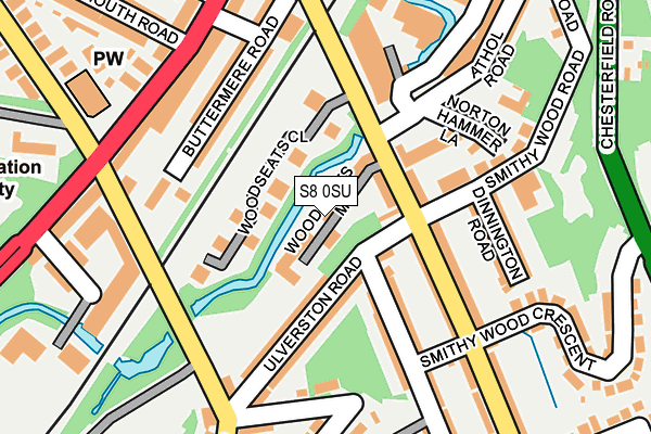 S8 0SU map - OS OpenMap – Local (Ordnance Survey)