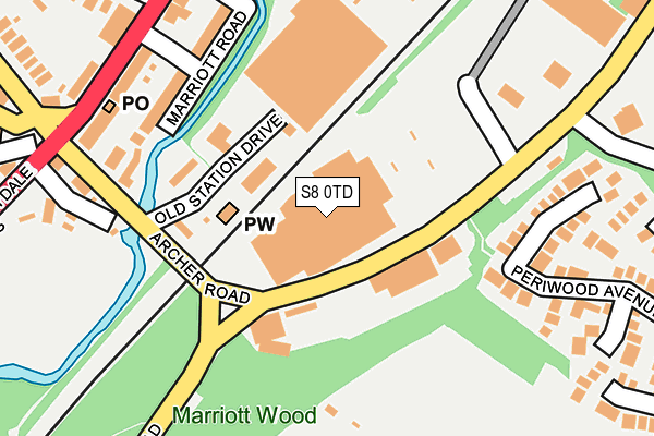 S8 0TD map - OS OpenMap – Local (Ordnance Survey)