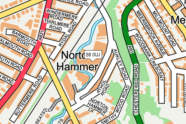 S8 0UJ map - OS OpenMap – Local (Ordnance Survey)