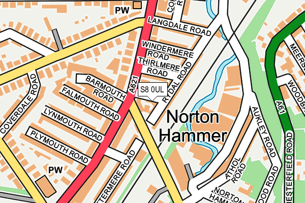 S8 0UL map - OS OpenMap – Local (Ordnance Survey)