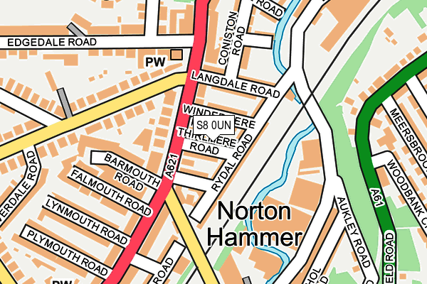 S8 0UN map - OS OpenMap – Local (Ordnance Survey)