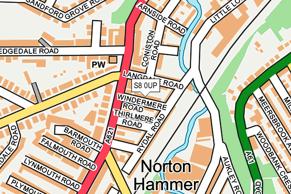 S8 0UP map - OS OpenMap – Local (Ordnance Survey)