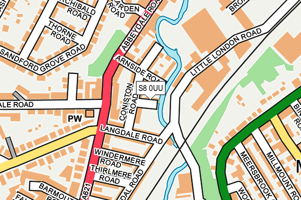 S8 0UU map - OS OpenMap – Local (Ordnance Survey)