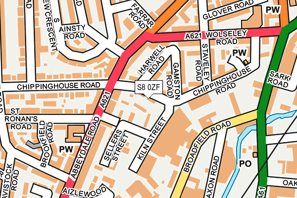 S8 0ZF map - OS OpenMap – Local (Ordnance Survey)