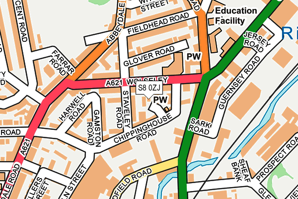 S8 0ZJ map - OS OpenMap – Local (Ordnance Survey)