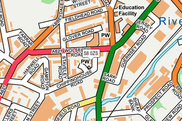 S8 0ZS map - OS OpenMap – Local (Ordnance Survey)