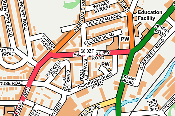 S8 0ZT map - OS OpenMap – Local (Ordnance Survey)