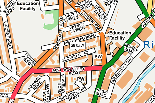 S8 0ZW map - OS OpenMap – Local (Ordnance Survey)