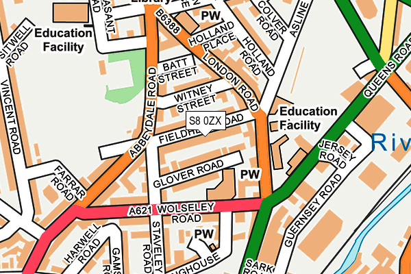 S8 0ZX map - OS OpenMap – Local (Ordnance Survey)