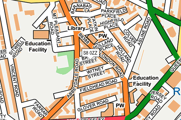 S8 0ZZ map - OS OpenMap – Local (Ordnance Survey)