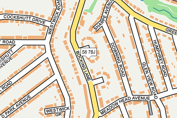 S8 7BJ map - OS OpenMap – Local (Ordnance Survey)