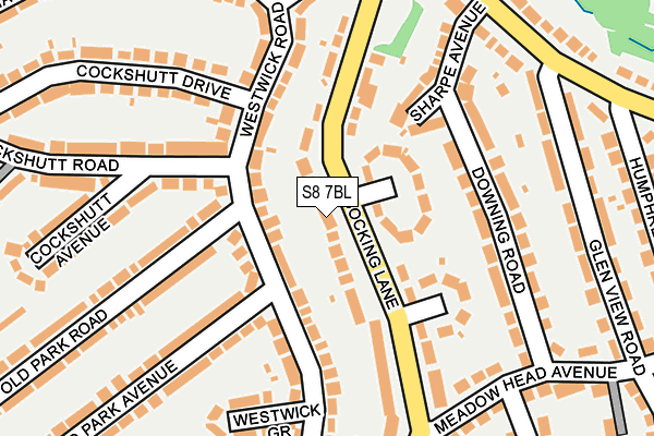 S8 7BL map - OS OpenMap – Local (Ordnance Survey)