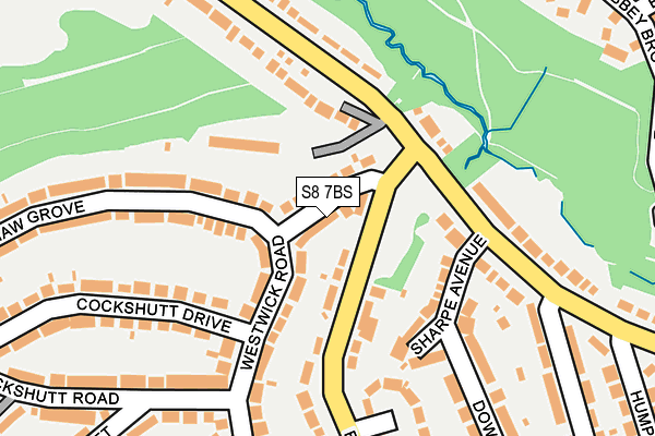 S8 7BS map - OS OpenMap – Local (Ordnance Survey)