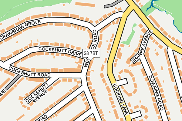 S8 7BT map - OS OpenMap – Local (Ordnance Survey)