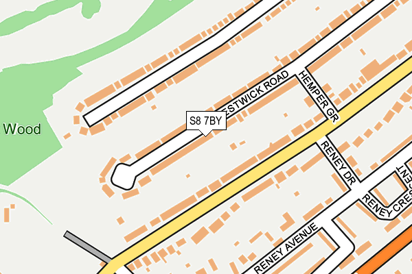 S8 7BY map - OS OpenMap – Local (Ordnance Survey)