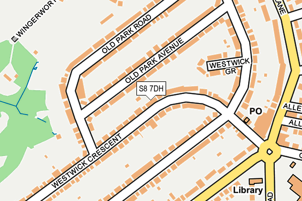 S8 7DH map - OS OpenMap – Local (Ordnance Survey)