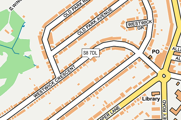 S8 7DL map - OS OpenMap – Local (Ordnance Survey)
