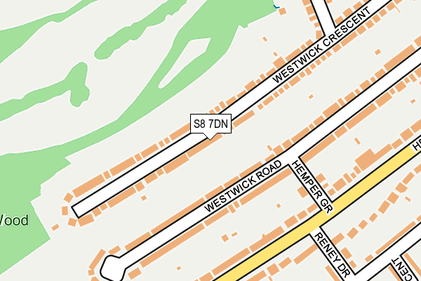 S8 7DN map - OS OpenMap – Local (Ordnance Survey)