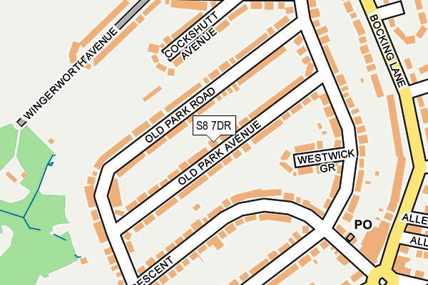 S8 7DR map - OS OpenMap – Local (Ordnance Survey)