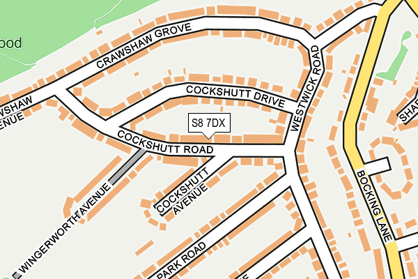 S8 7DX map - OS OpenMap – Local (Ordnance Survey)