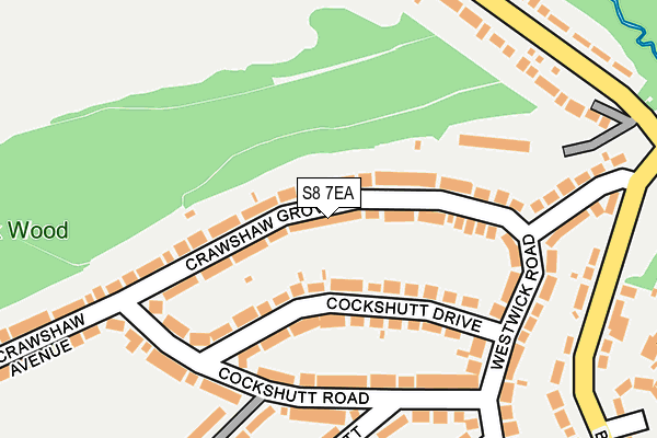 S8 7EA map - OS OpenMap – Local (Ordnance Survey)
