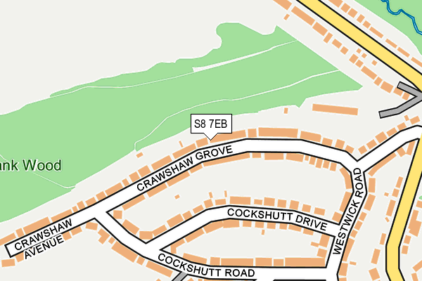S8 7EB map - OS OpenMap – Local (Ordnance Survey)