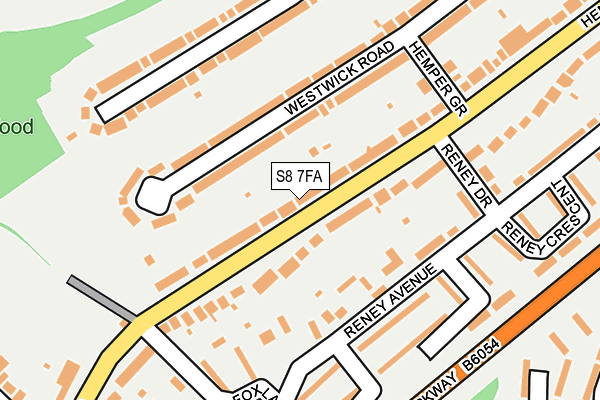 S8 7FA map - OS OpenMap – Local (Ordnance Survey)