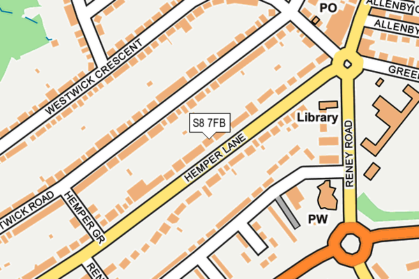 S8 7FB map - OS OpenMap – Local (Ordnance Survey)