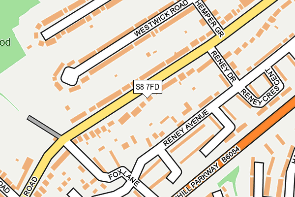 S8 7FD map - OS OpenMap – Local (Ordnance Survey)
