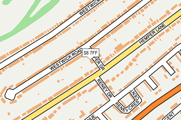 S8 7FF map - OS OpenMap – Local (Ordnance Survey)