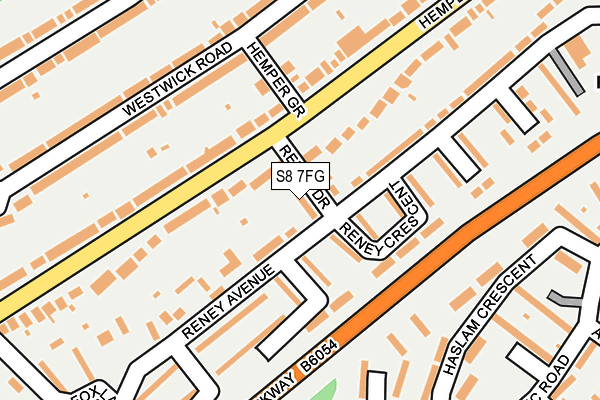 S8 7FG map - OS OpenMap – Local (Ordnance Survey)