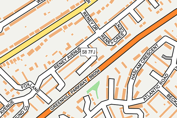 S8 7FJ map - OS OpenMap – Local (Ordnance Survey)