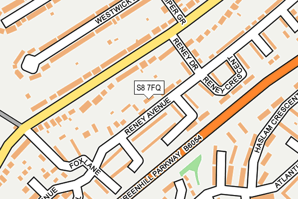 S8 7FQ map - OS OpenMap – Local (Ordnance Survey)