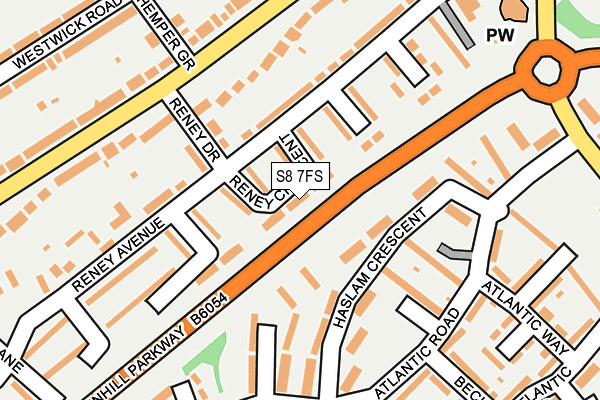 S8 7FS map - OS OpenMap – Local (Ordnance Survey)
