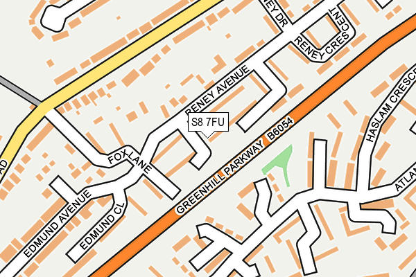 S8 7FU map - OS OpenMap – Local (Ordnance Survey)