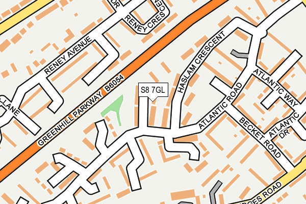 S8 7GL map - OS OpenMap – Local (Ordnance Survey)