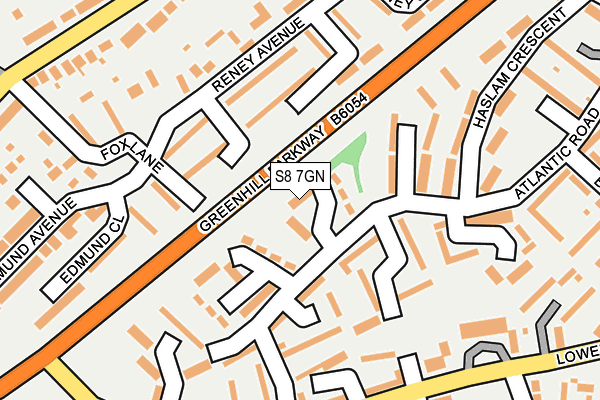 S8 7GN map - OS OpenMap – Local (Ordnance Survey)