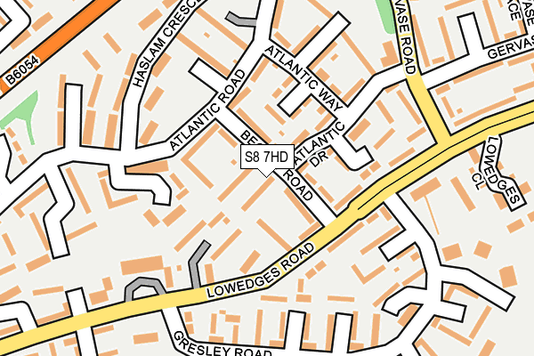 S8 7HD map - OS OpenMap – Local (Ordnance Survey)