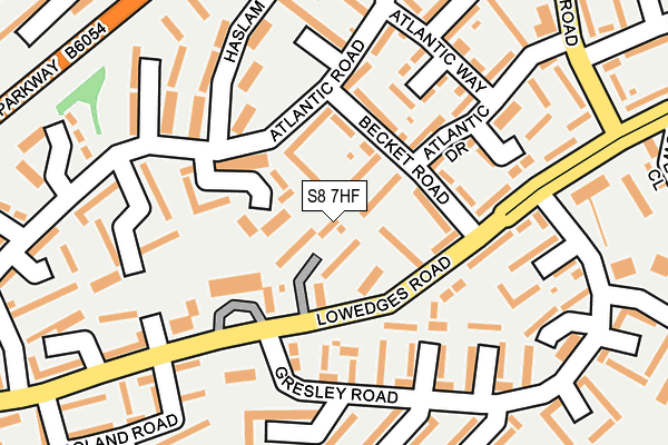 S8 7HF map - OS OpenMap – Local (Ordnance Survey)