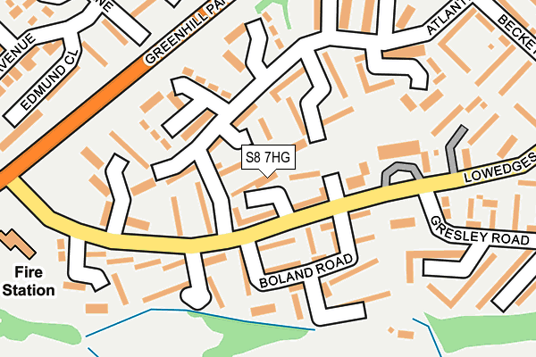 S8 7HG map - OS OpenMap – Local (Ordnance Survey)