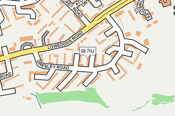 S8 7HJ map - OS OpenMap – Local (Ordnance Survey)